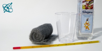 Ciensación experimento manos en la masa: Calentador de lana de acero ( química, oxidación, reacción exotérmica)