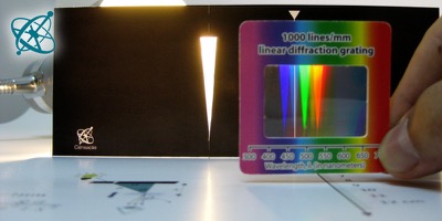 Ciensación experimento manos en la masa: Espectrómetro abierto ( física, química, óptica, luz, espectroscopía, difracción, colores)