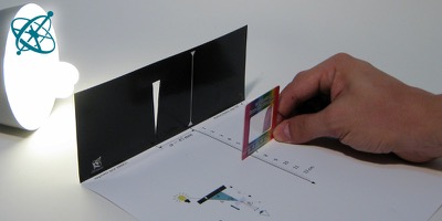 Ciensación experimento manos en la masa: Espectrómetro abierto ( física, química, óptica, luz, espectroscopía, difracción, colores)